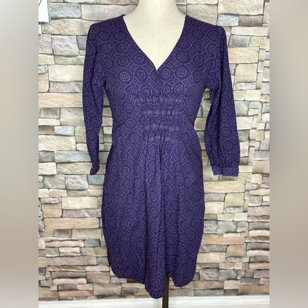 Mata Traders adorable 100% cotton purple V-neck dress💜